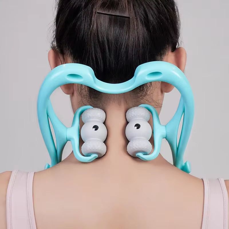 6 Trigger Point Roller Multifunction Neck Massager Therapy Shoulder/Body Self-Massage Tool Relieve Hand Pressure Deep Massager