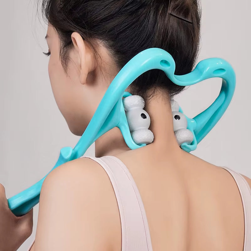 6 Trigger Point Roller Multifunction Neck Massager Therapy Shoulder/Body Self-Massage Tool Relieve Hand Pressure Deep Massager